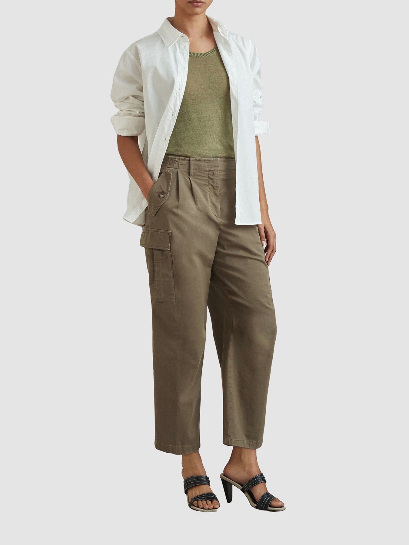 Indie Cotton Blend Tapered Combat Trousers