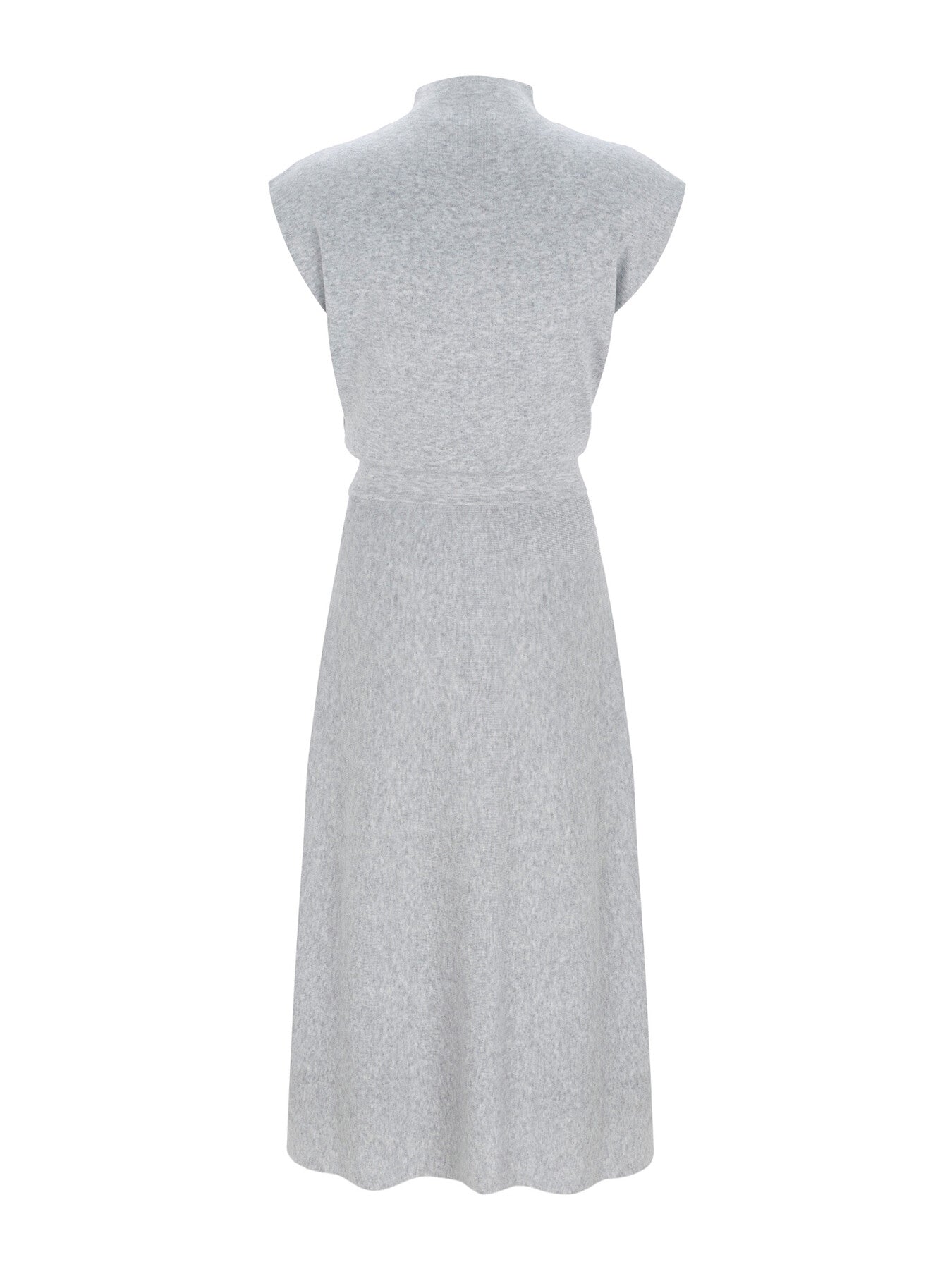 Grey Wool Blend Midi Dress