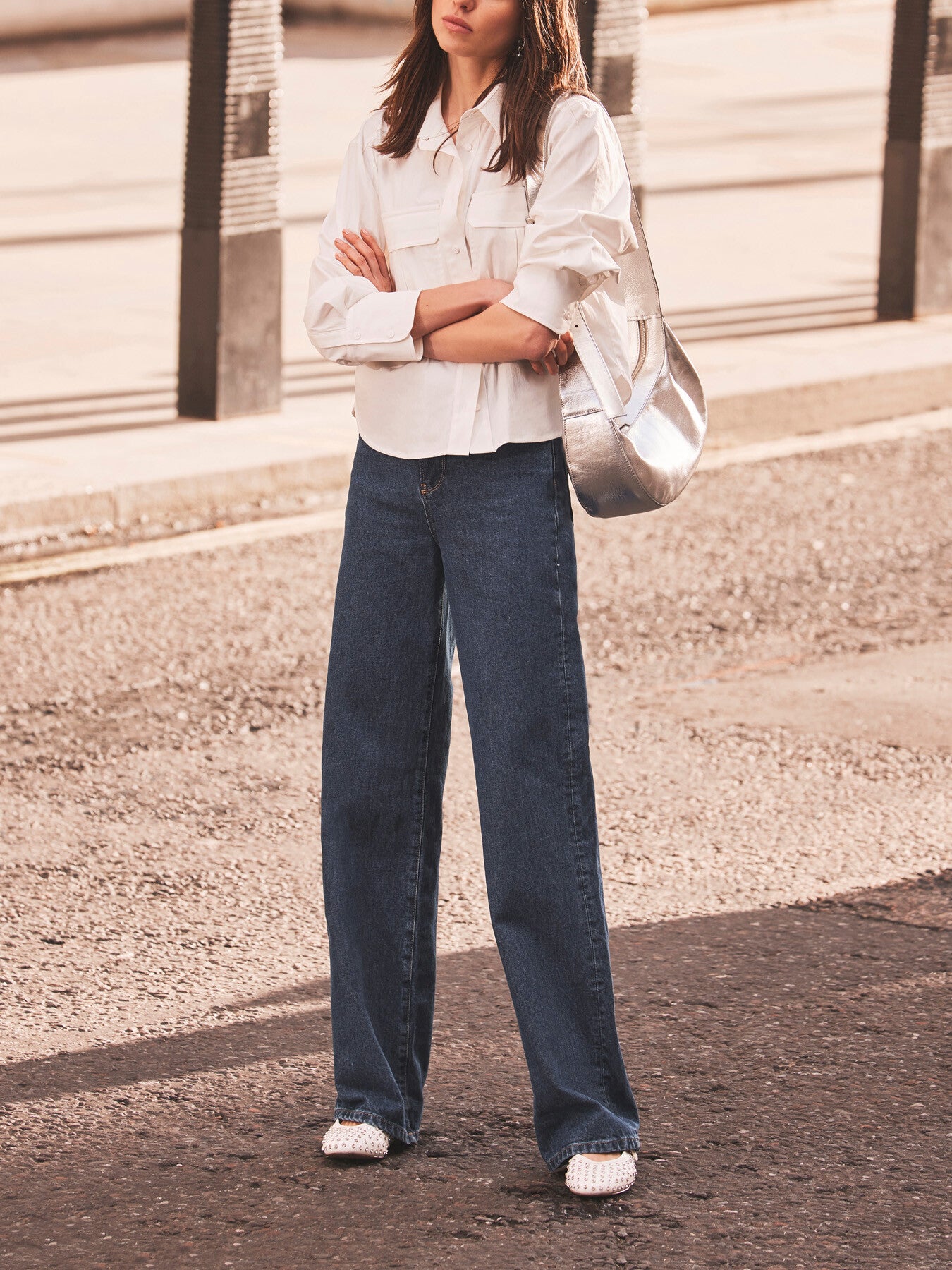 Indigo Relaxed Wide Jeans
