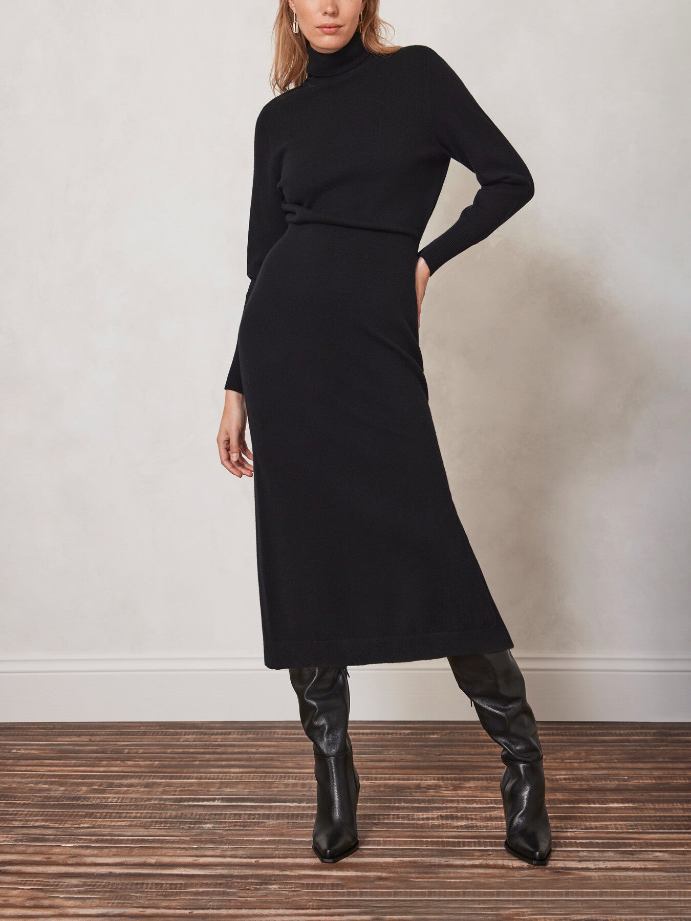 Wool Blend Midi Dress
