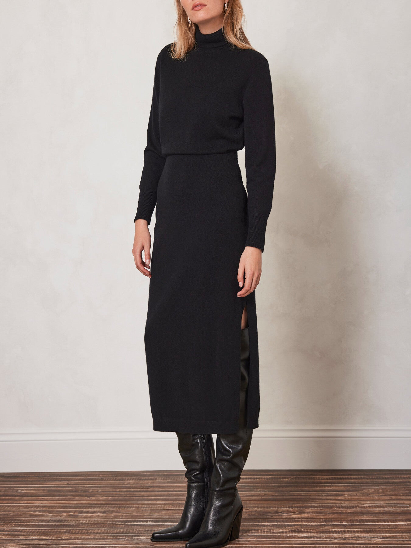 Wool Blend Midi Dress