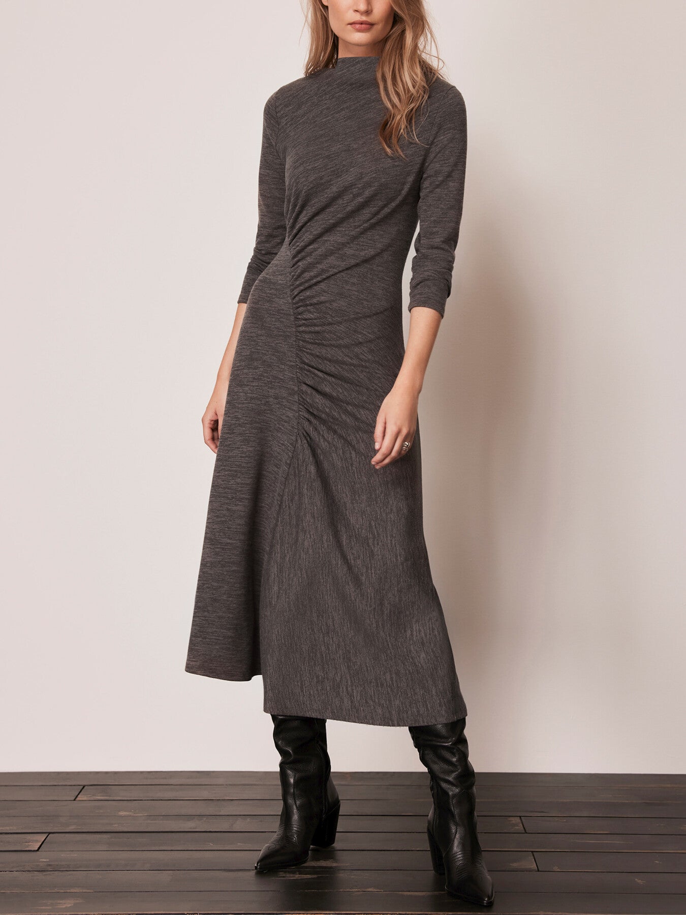 Grey Jersey Midi Dress