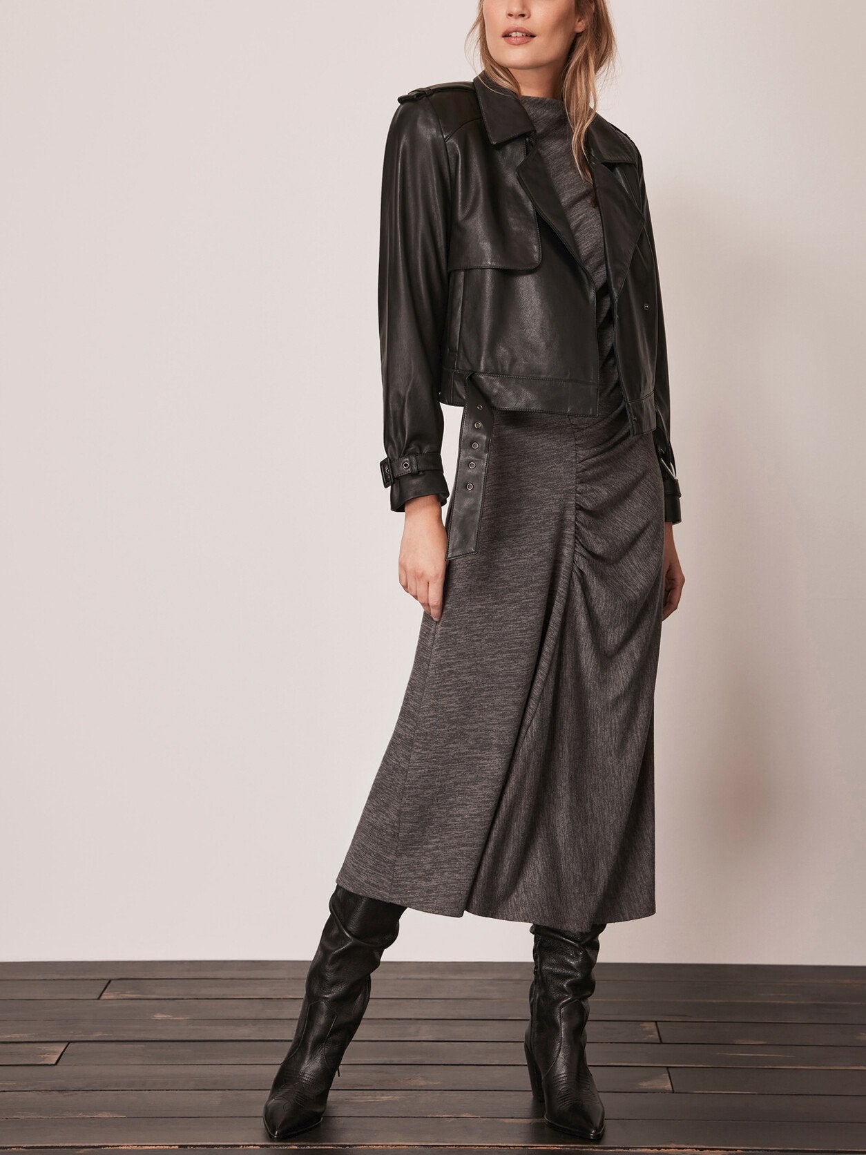 Grey Jersey Midi Dress