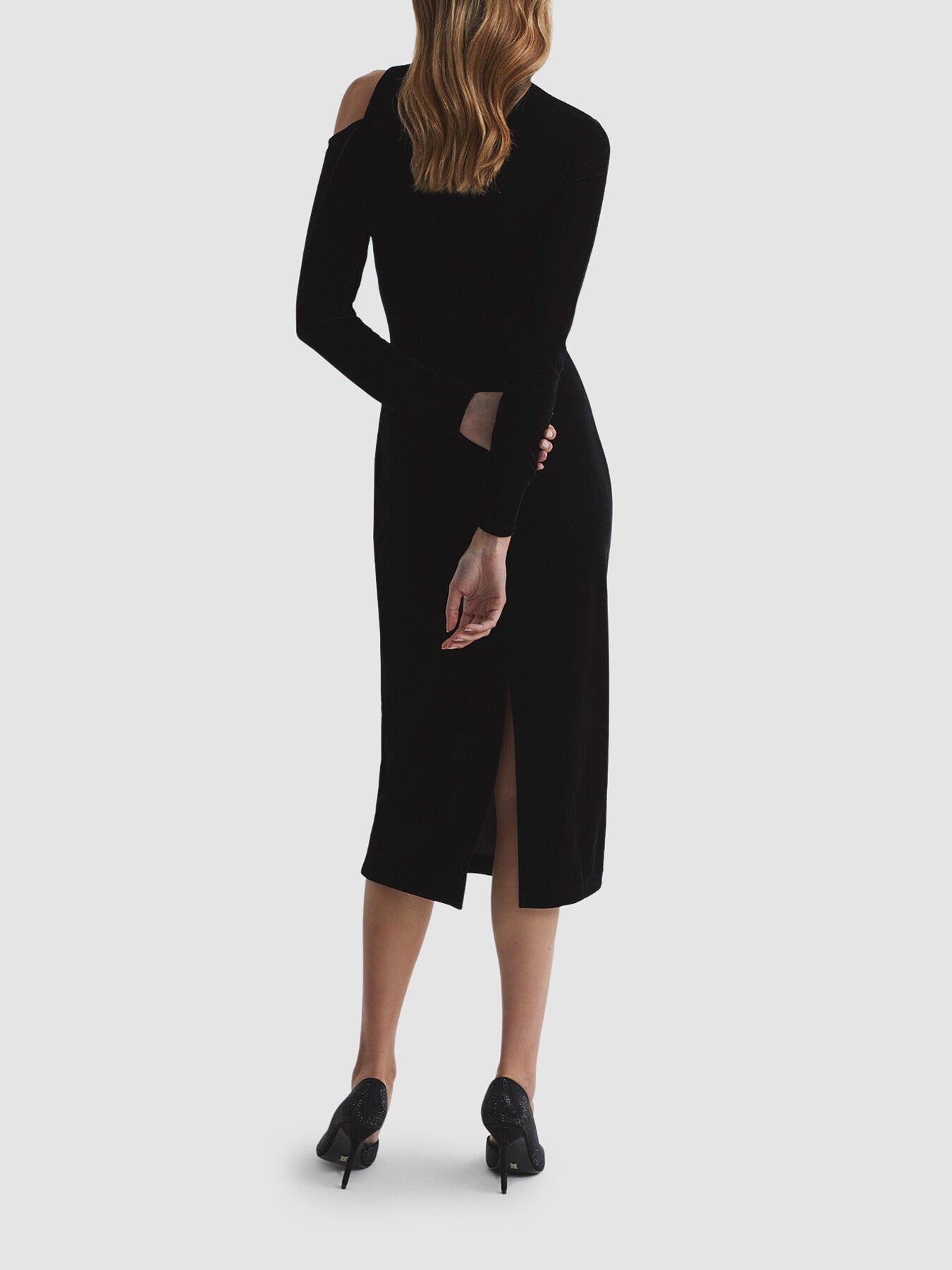 Tatiana Velvet Cut-Out Shoulder Dress
