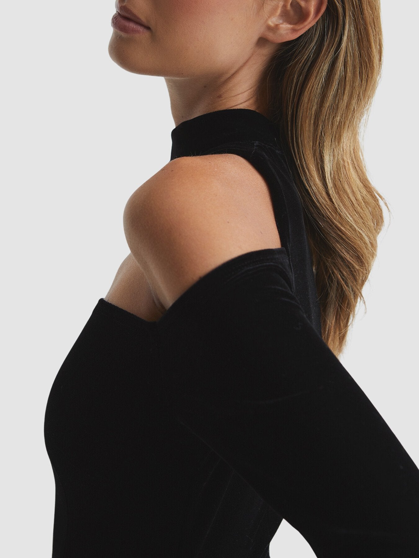Tatiana Velvet Cut-Out Shoulder Dress