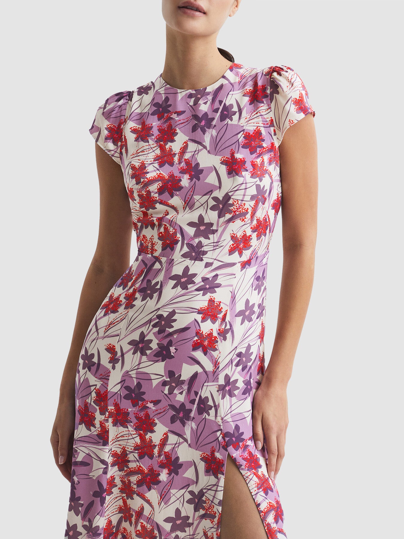 Livia Printed Cut Out Back Midi Dress