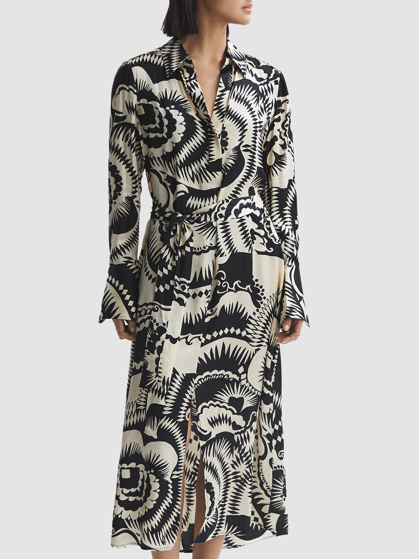 Tilly Printed Long Sleeve Midi Dress