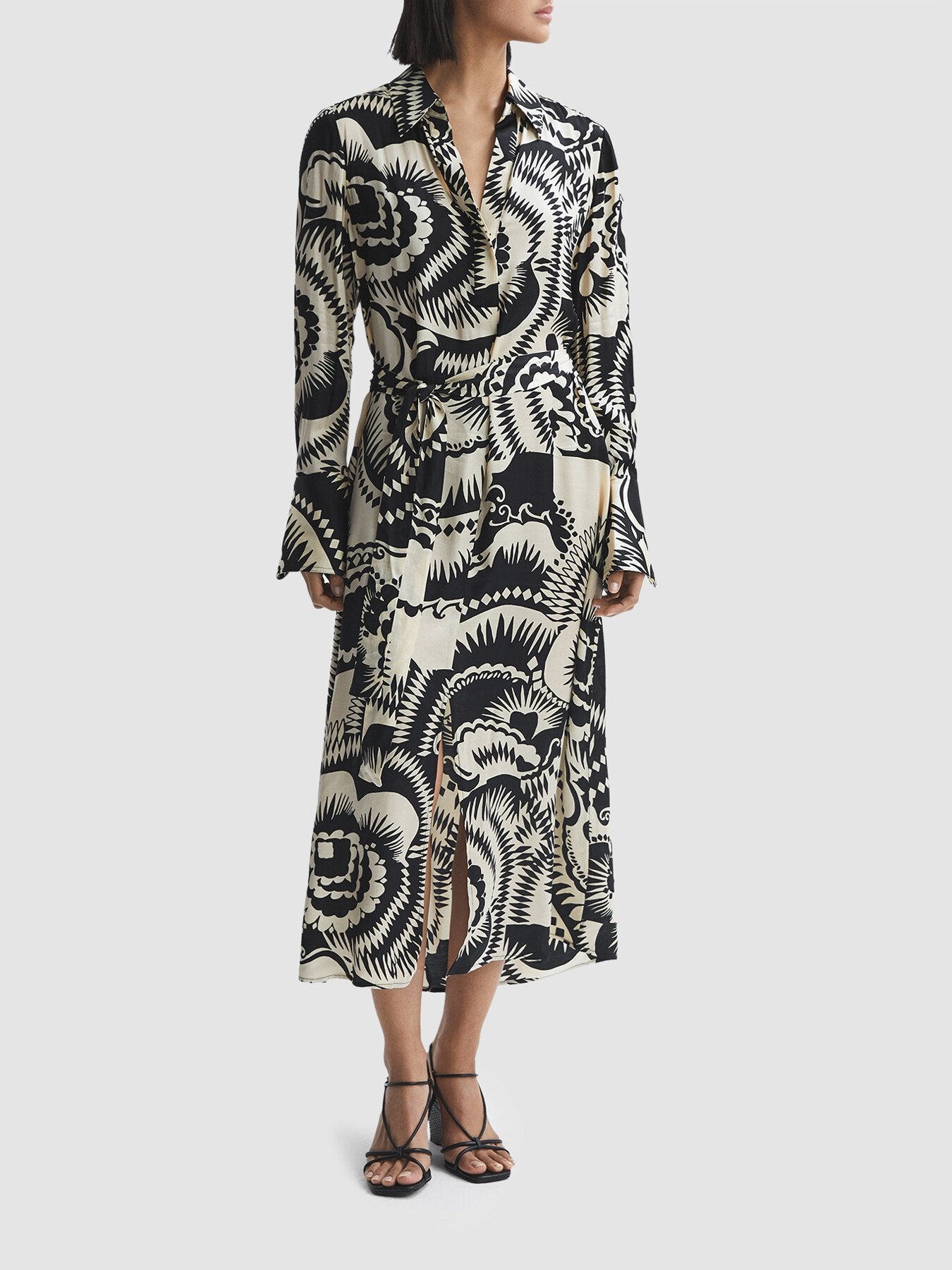 Tilly Printed Long Sleeve Midi Dress