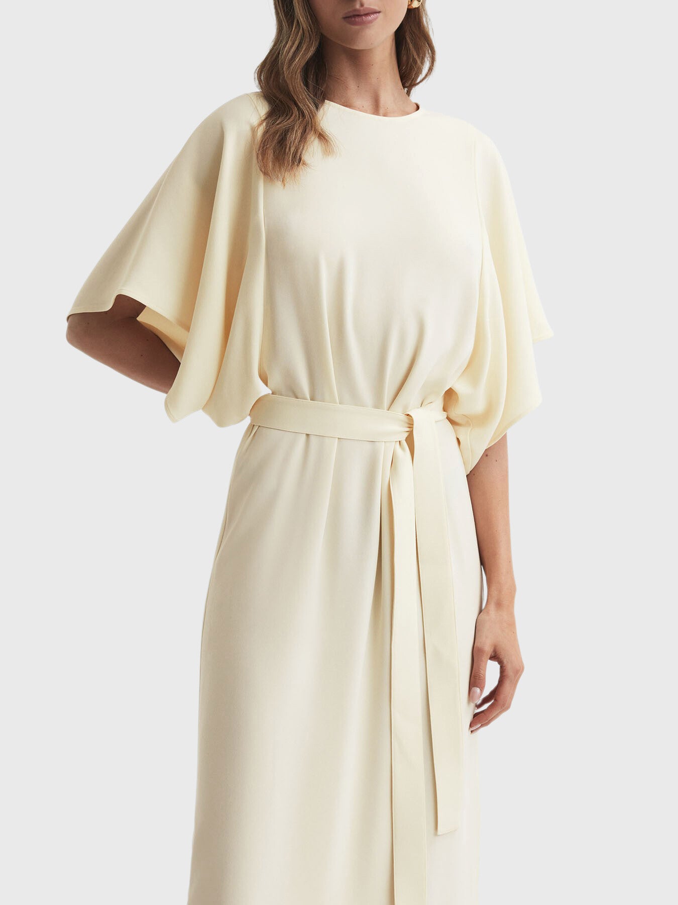 Louise Cape-Sleeve Midi Dress