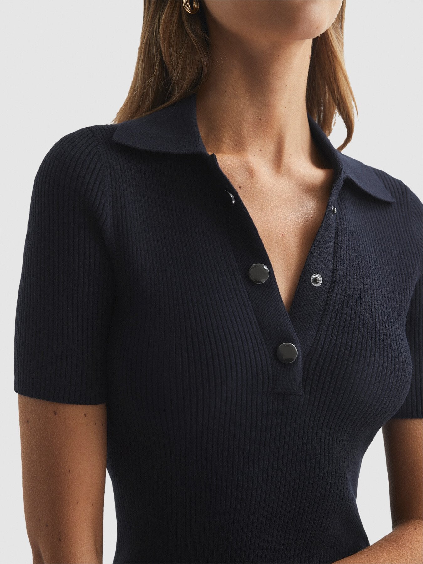 Remi Knitted Bodycon Polo Midi Dress