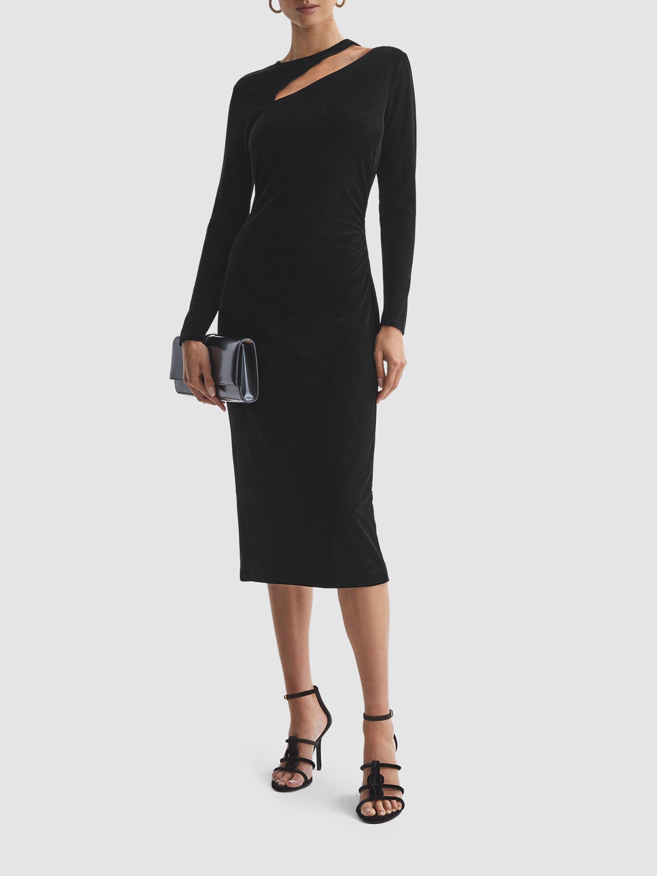 Macey Velvet Cut-Out Midi Dress