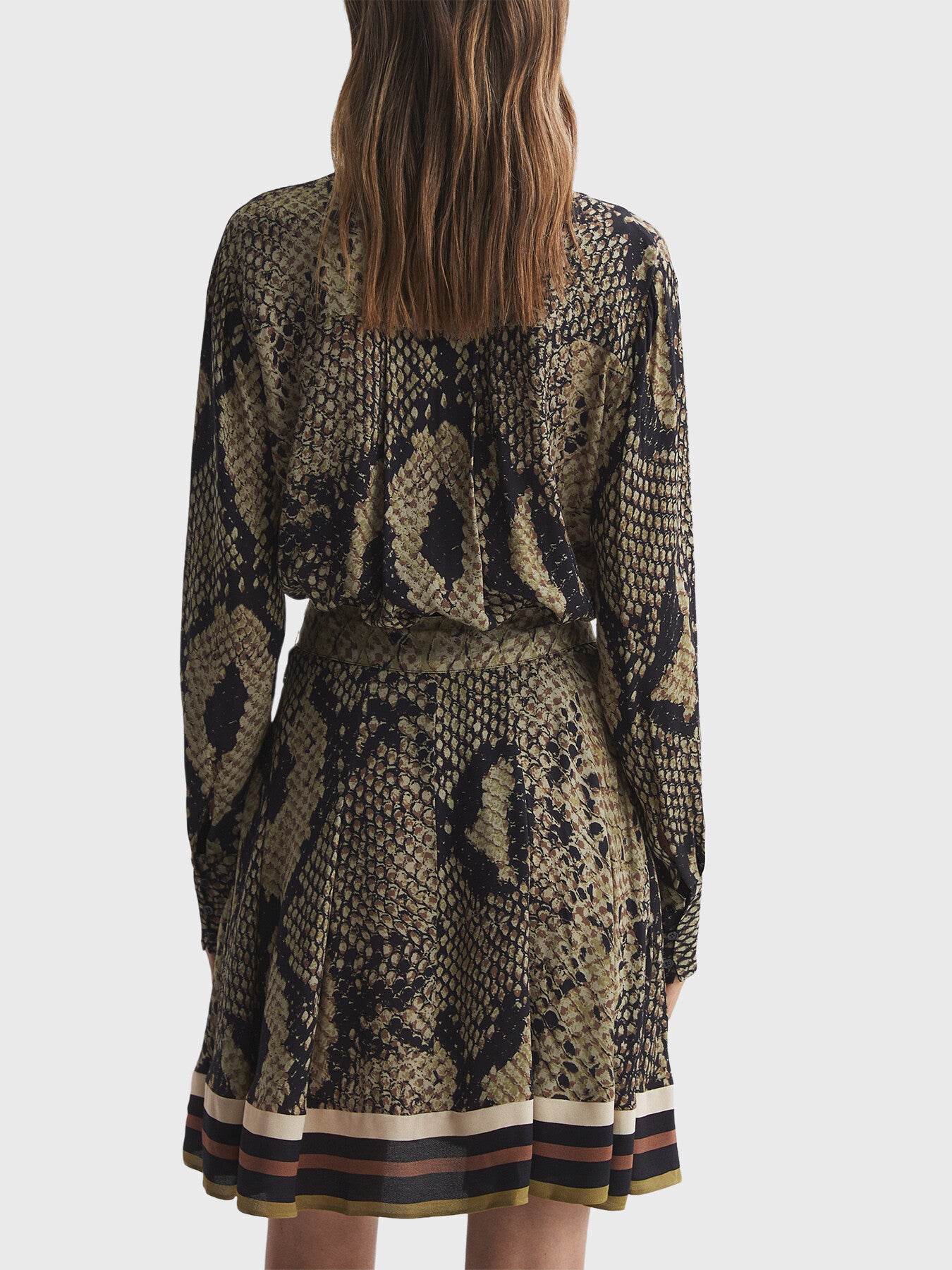 Rory Snake Print Belted Mini Dress