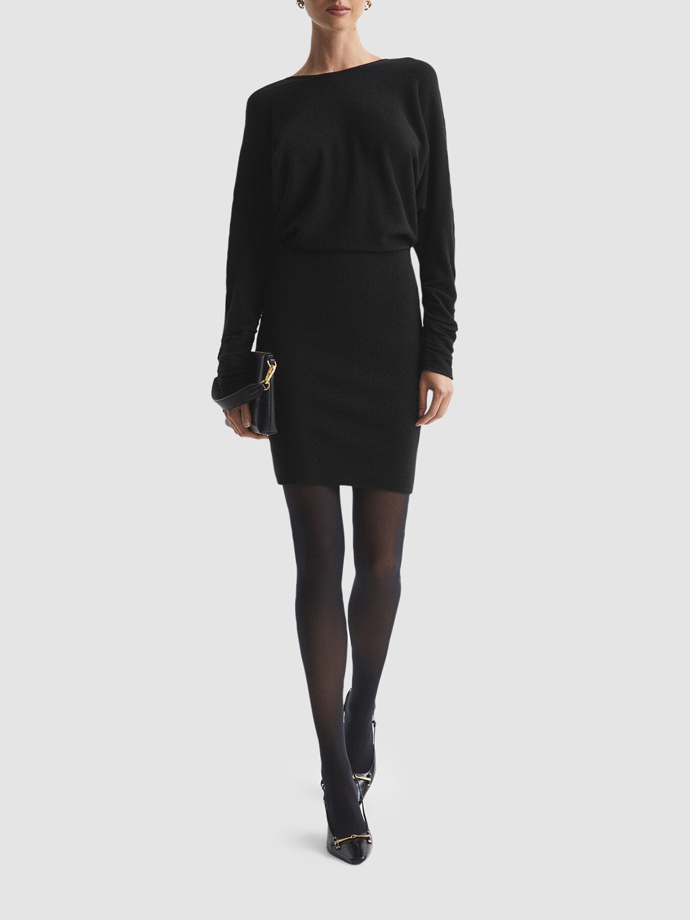 Lucy Cashmere-Wool Blend Draped Mini Dress