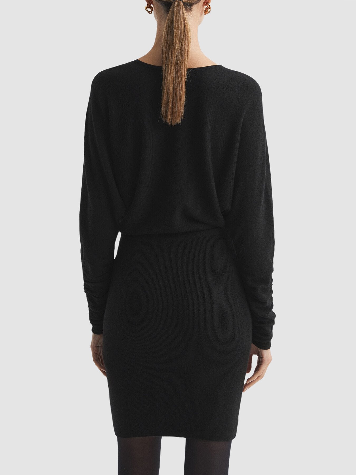 Lucy Cashmere-Wool Blend Draped Mini Dress