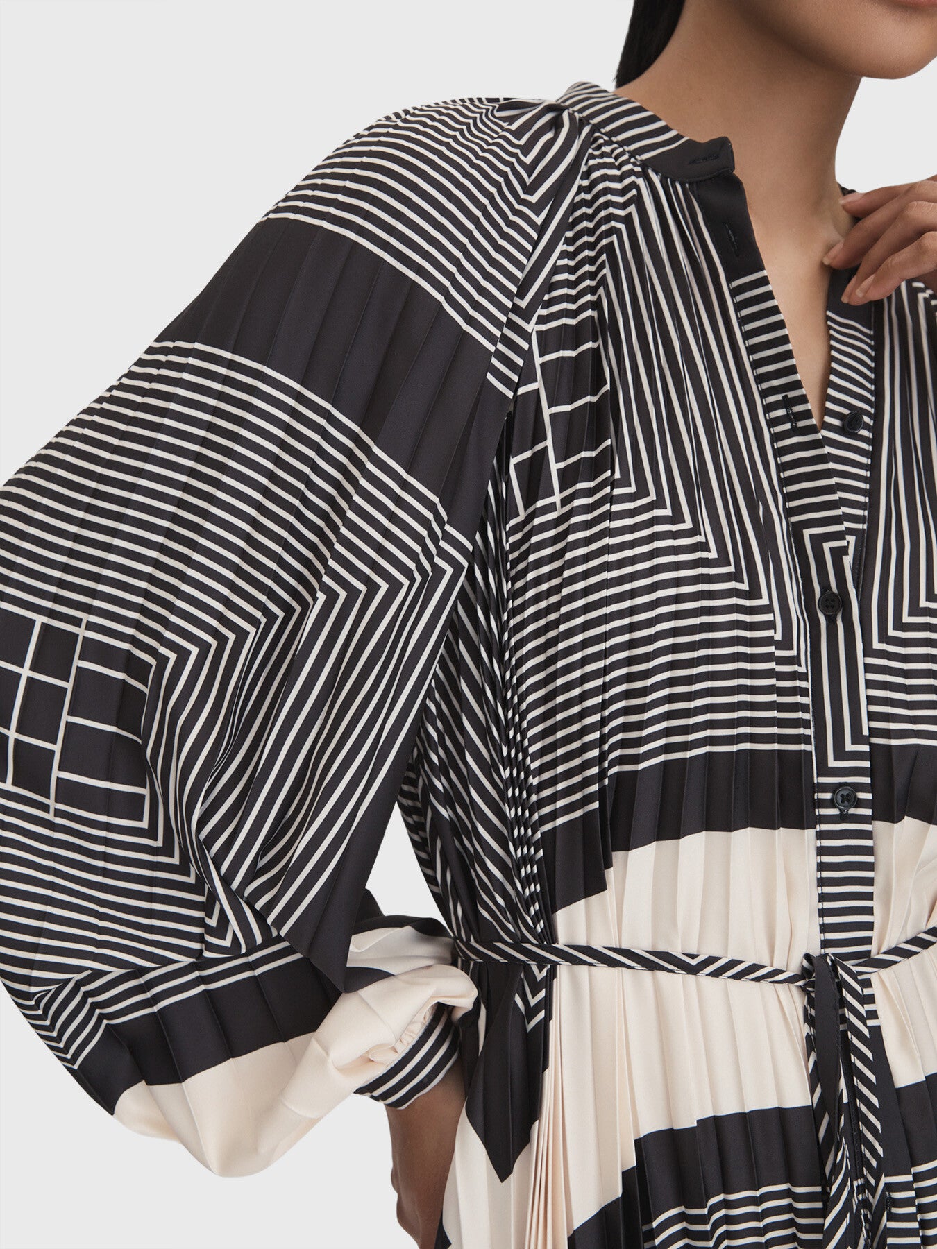 Bay Printed Pleated Mini Dress