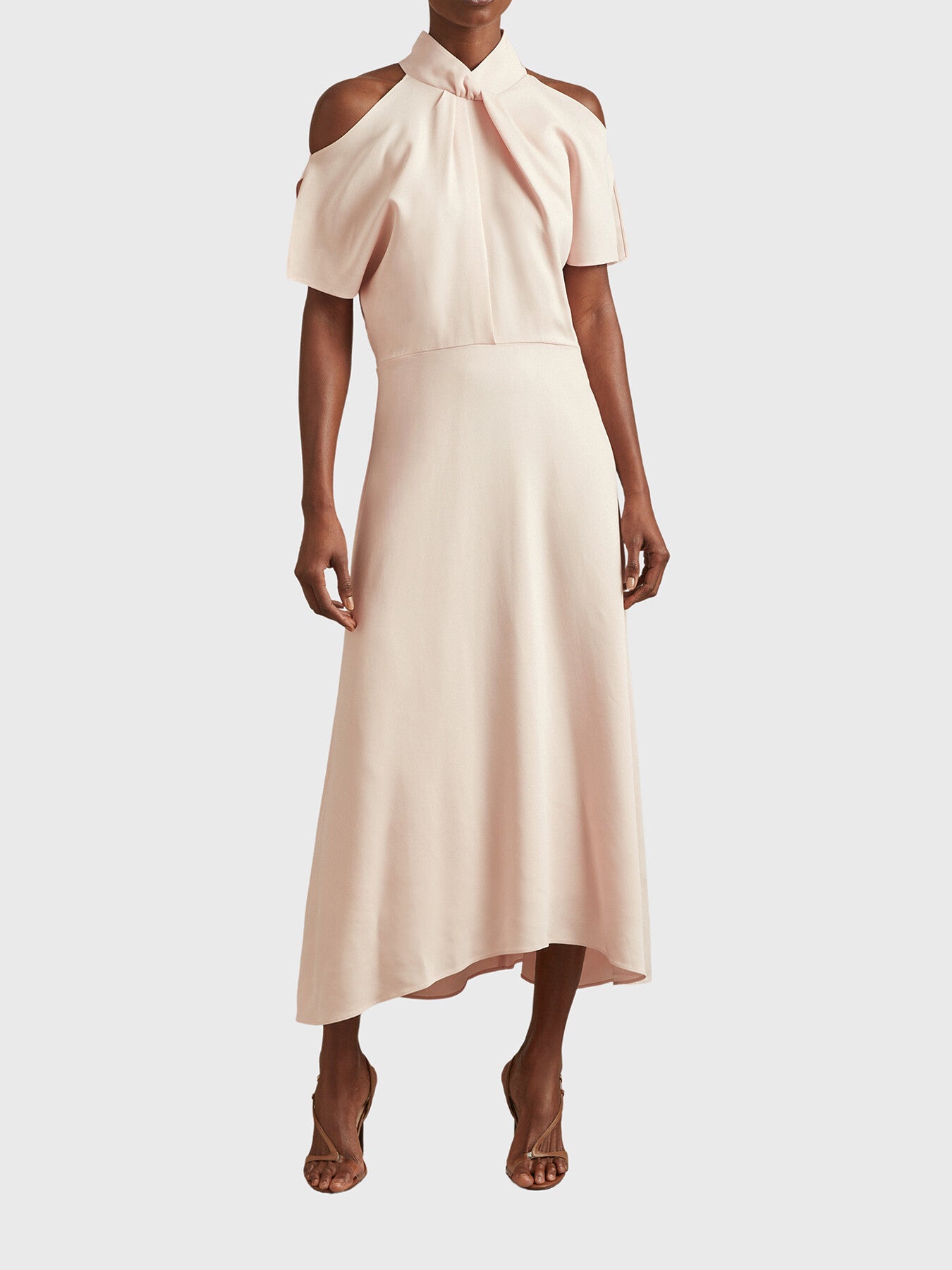 Andressa Twist Neck Cut-Out Midi Dress