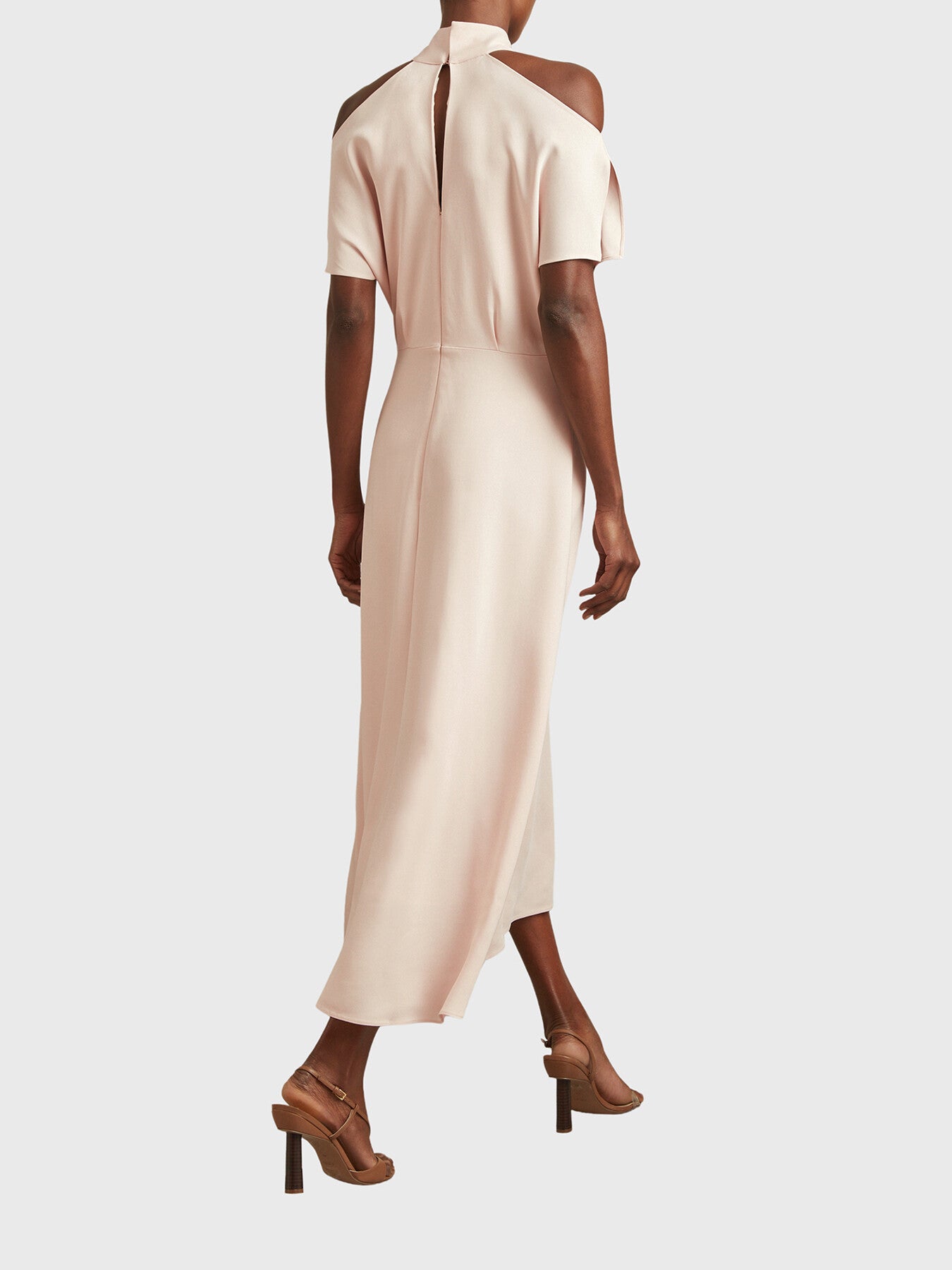 Andressa Twist Neck Cut-Out Midi Dress