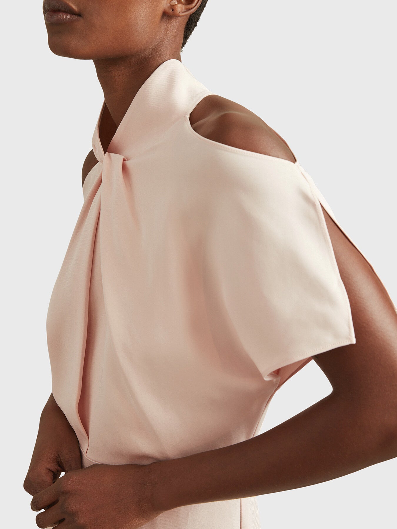 Andressa Twist Neck Cut-Out Midi Dress