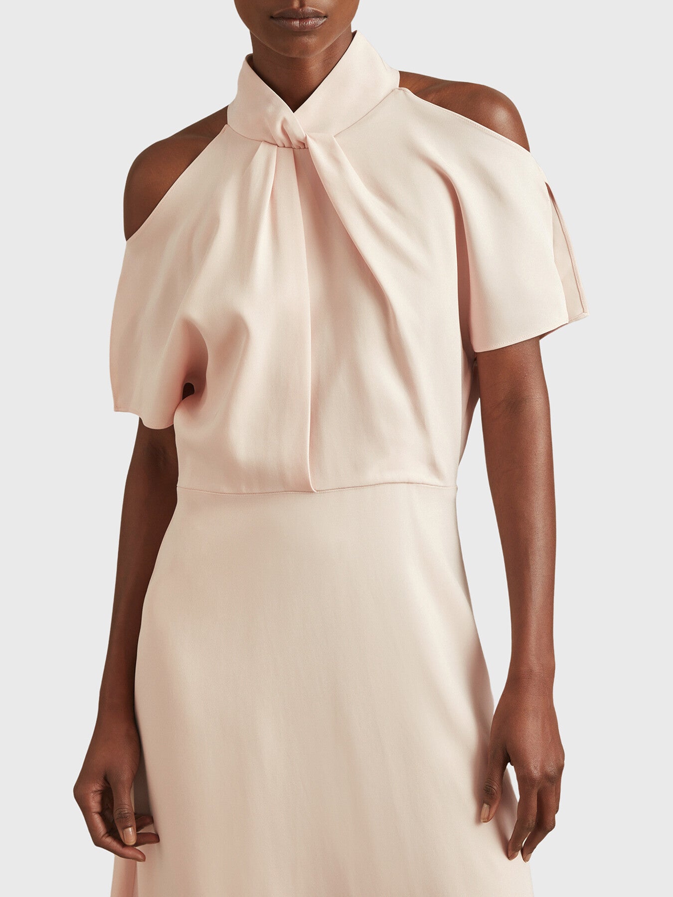 Andressa Twist Neck Cut-Out Midi Dress