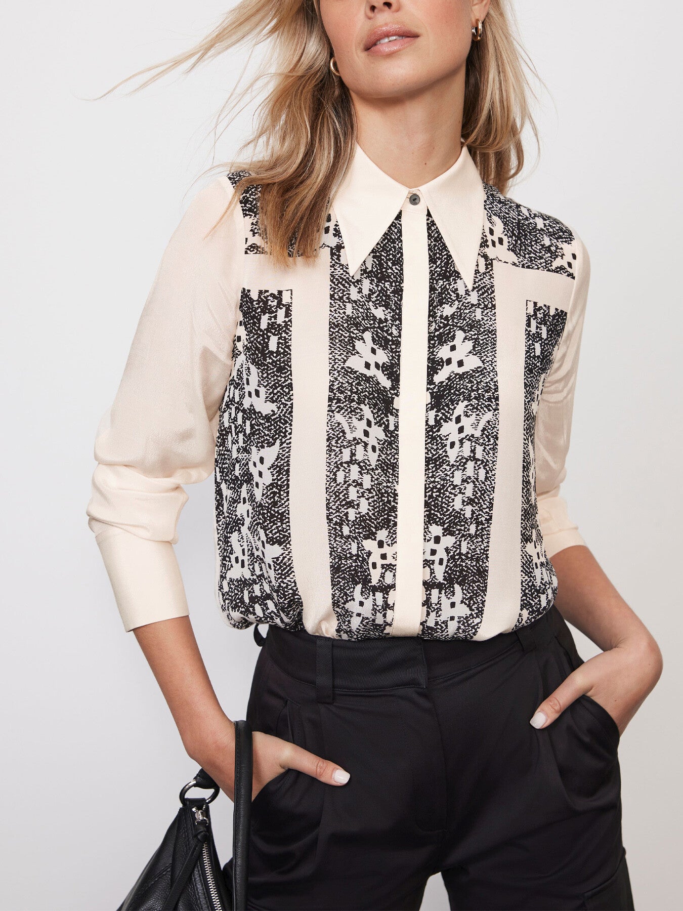 Cream Lace Print Shirt