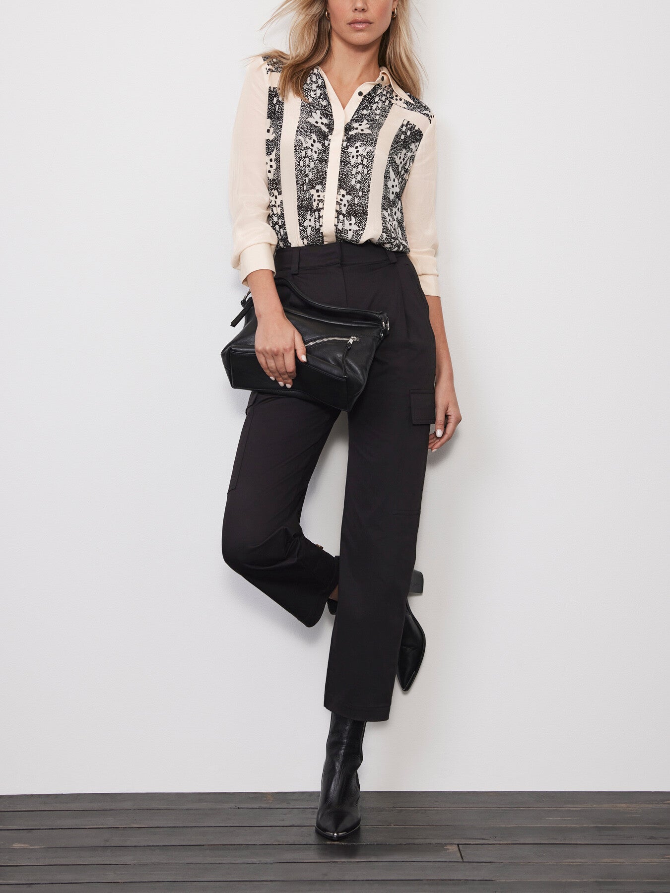 Cream Lace Print Shirt