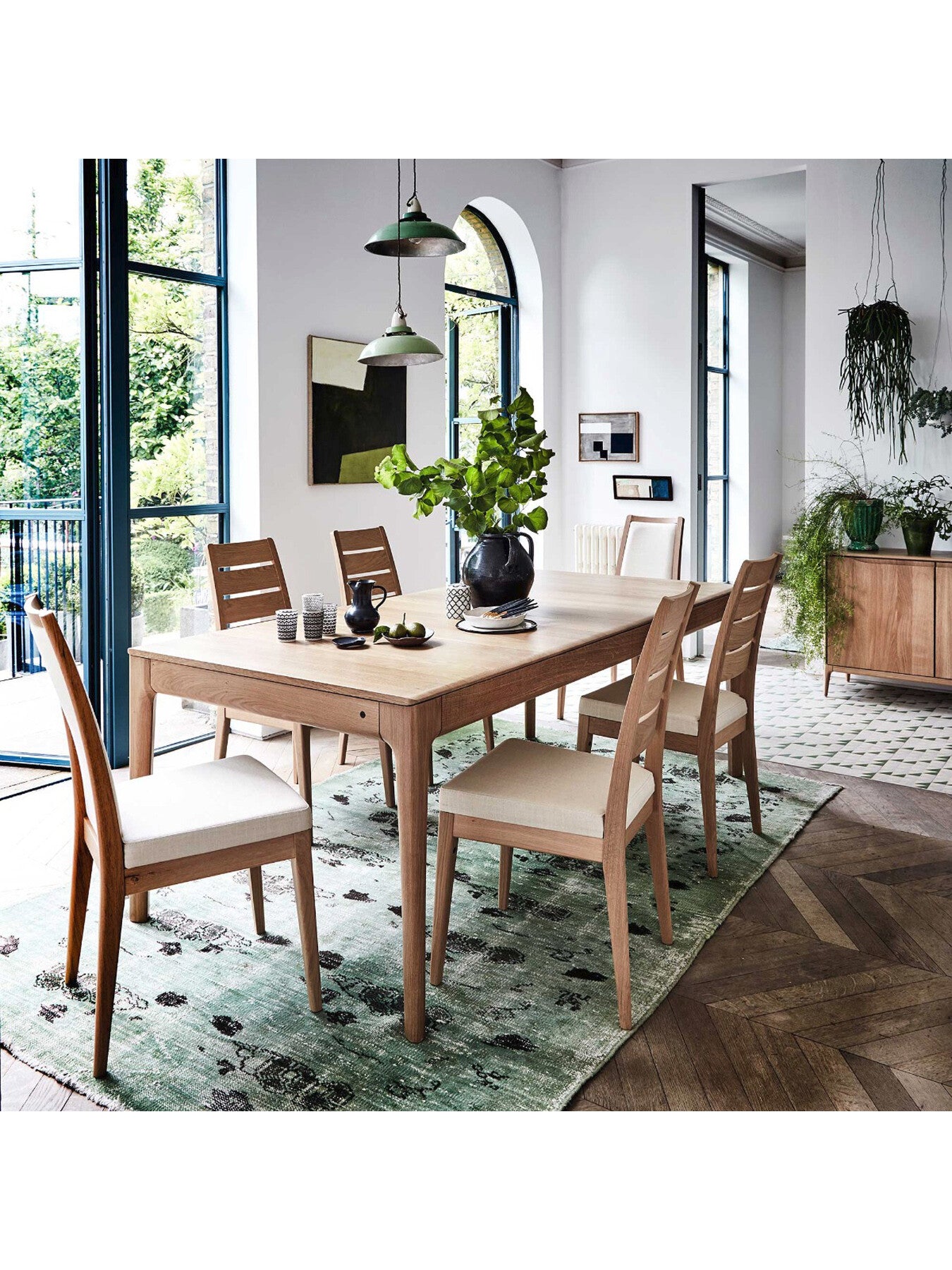 Neutral Romana Medium Extending Wood Dining Table