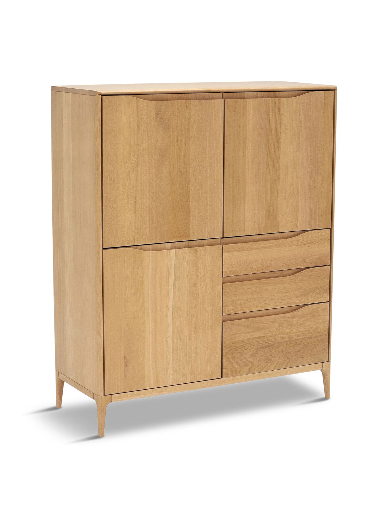 Romana Oak Wood 3 Door 3 Drawer Large Highboard