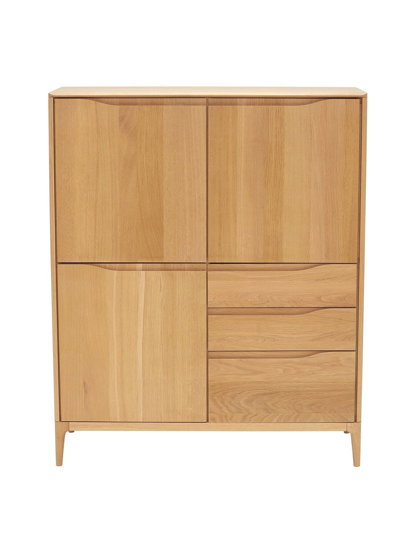 Romana Oak Wood 3 Door 3 Drawer Large Highboard