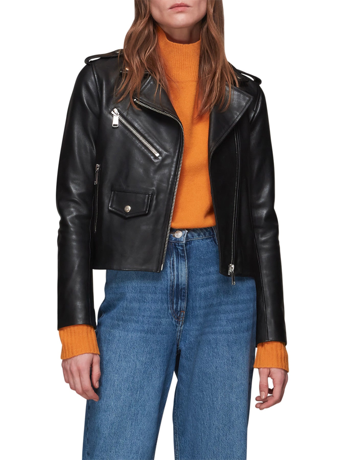 Agnes Pocket Leather Jacket
