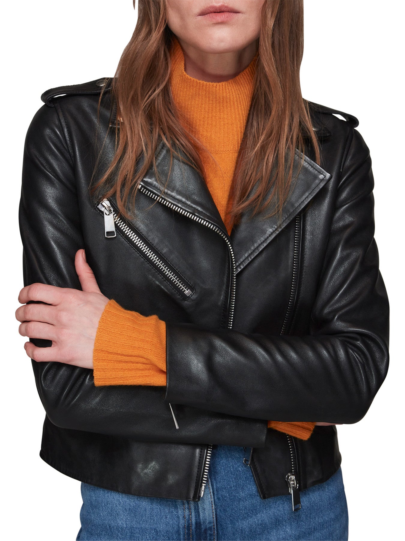 Agnes Pocket Leather Jacket