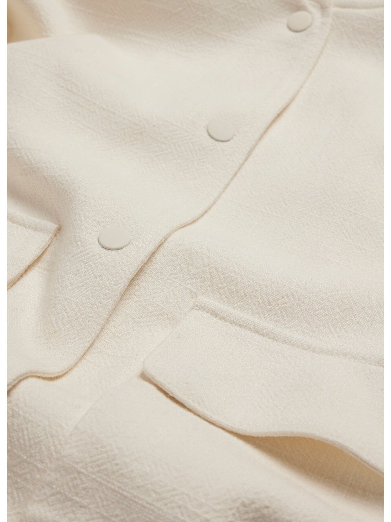 Cream Textured Bomber Jacket