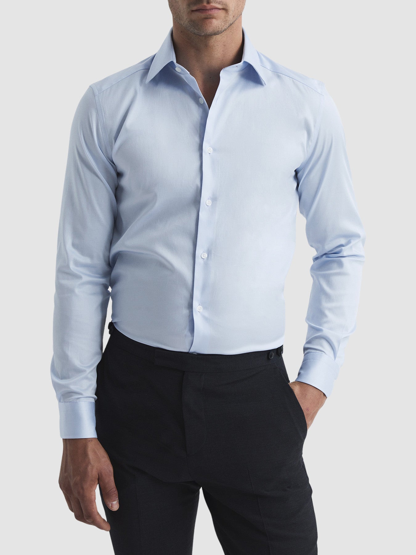 Frontier Cotton Satin Stretch Slim Fit Shirt