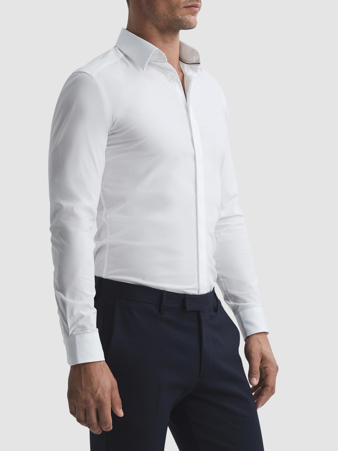 Kiana Cotton Stretch Poplin Slim Fit Shirt