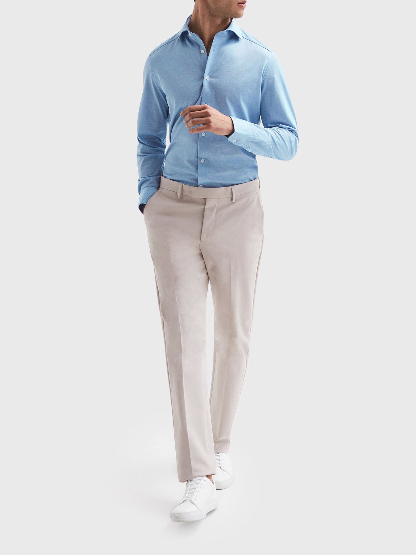 Nate Cutaway Collar Jersey Slim Fit Shirt