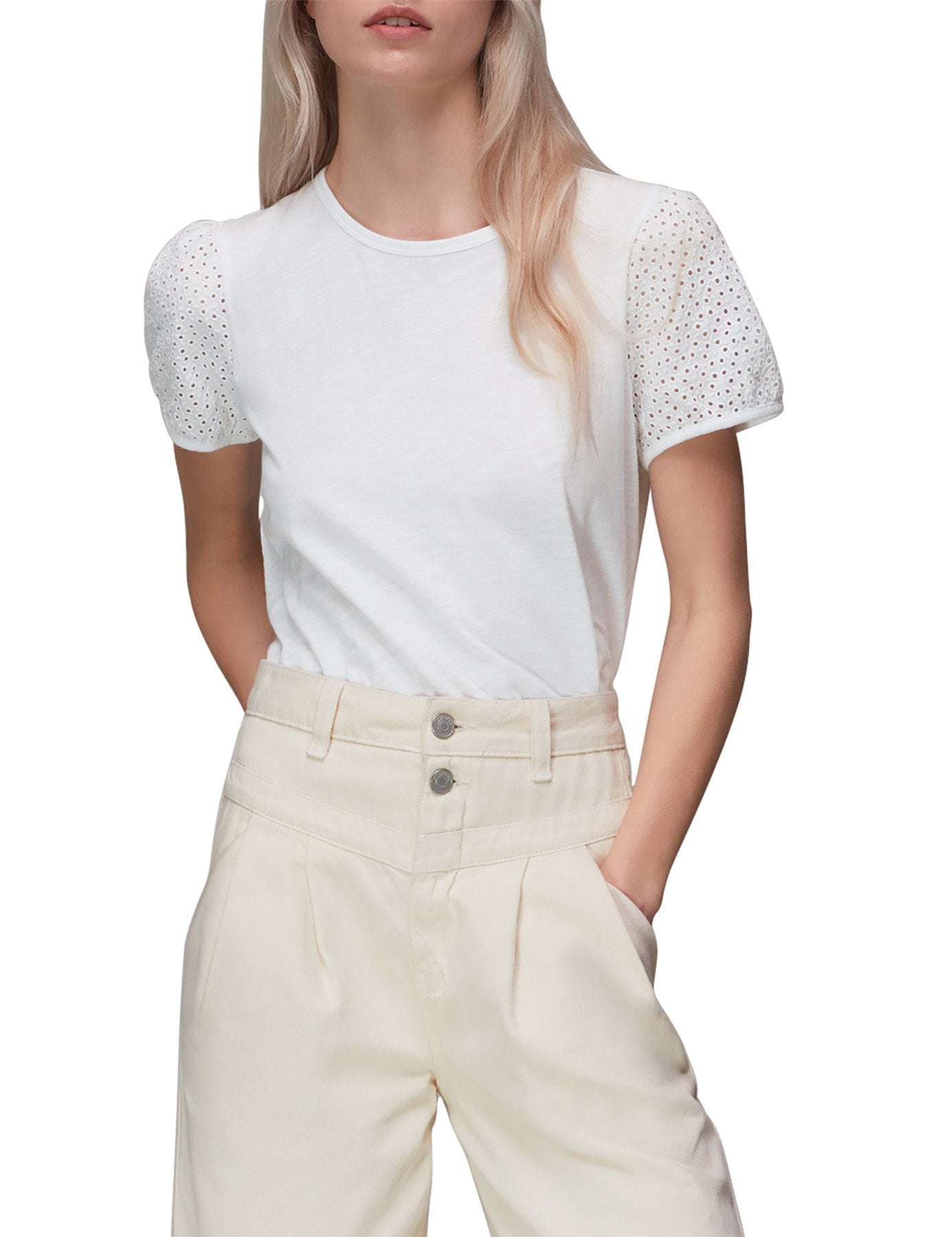 Broderie Puff Sleeve Top