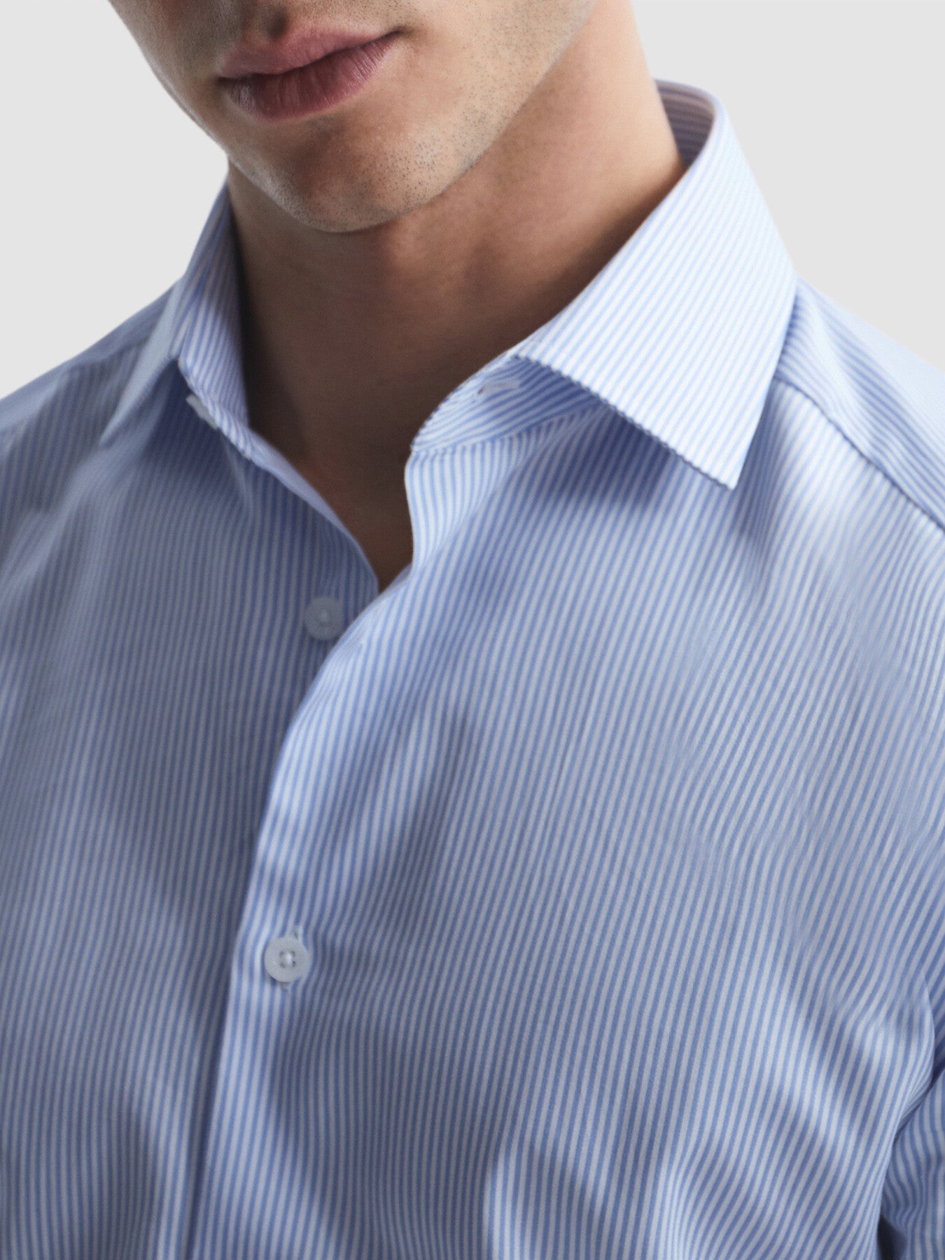 Blue StripeRemote Bengal Striped Cotton Slim Fit Shirt