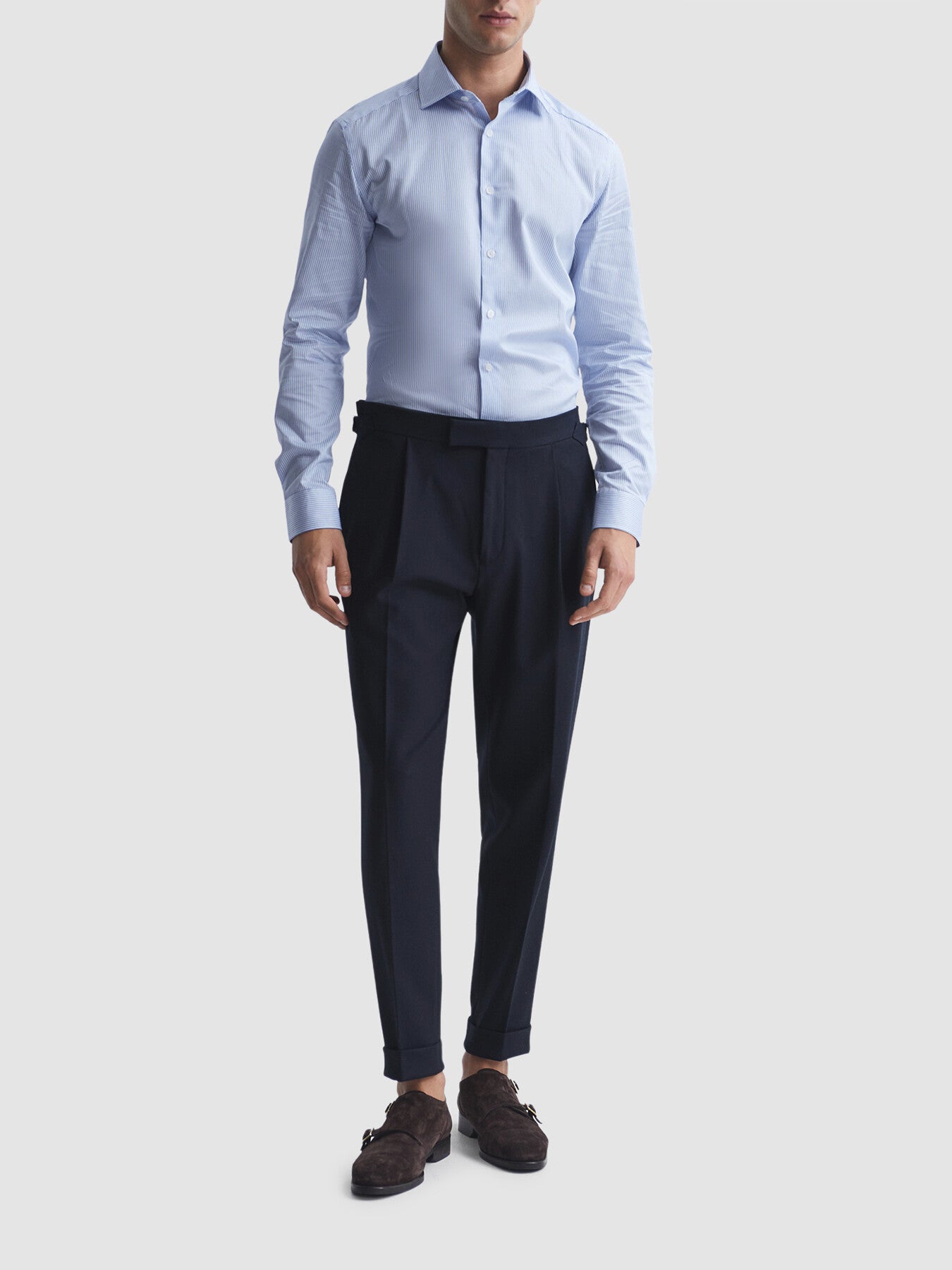 Blue StripeRemote Bengal Striped Cotton Slim Fit Shirt