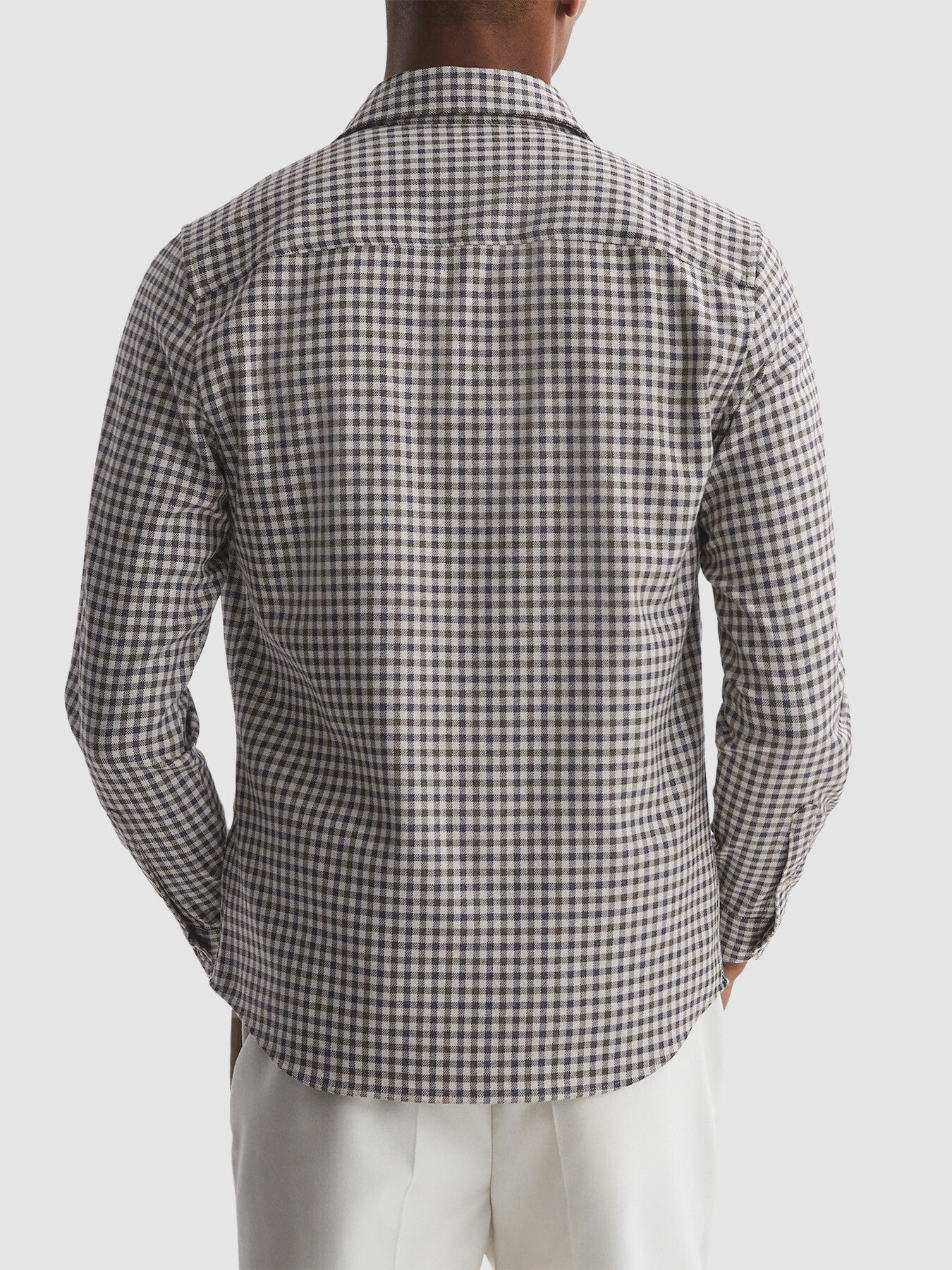 Dark BrownTremont Brushed Checked Overshirt
