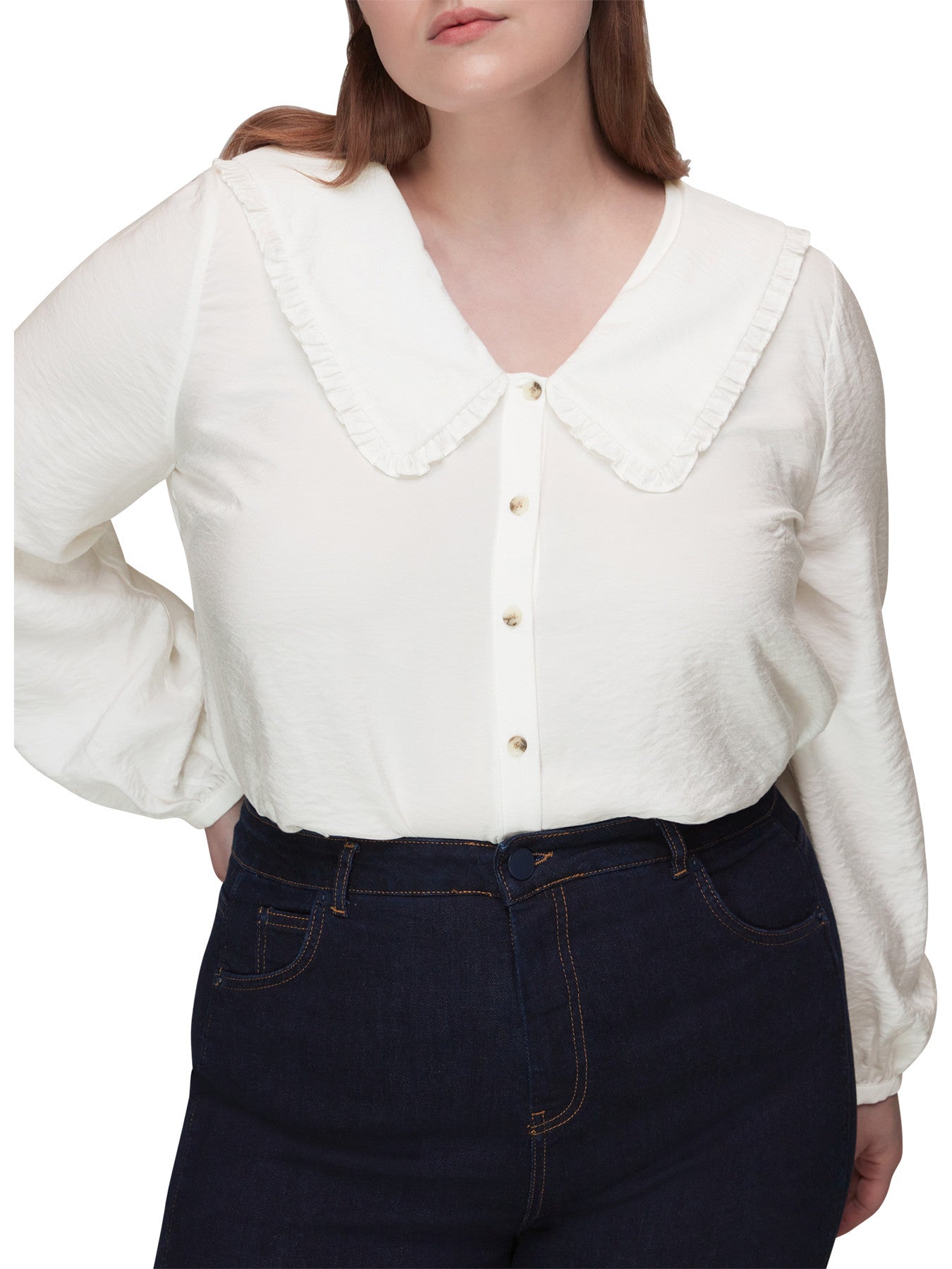 Oversized Collar Detail Top