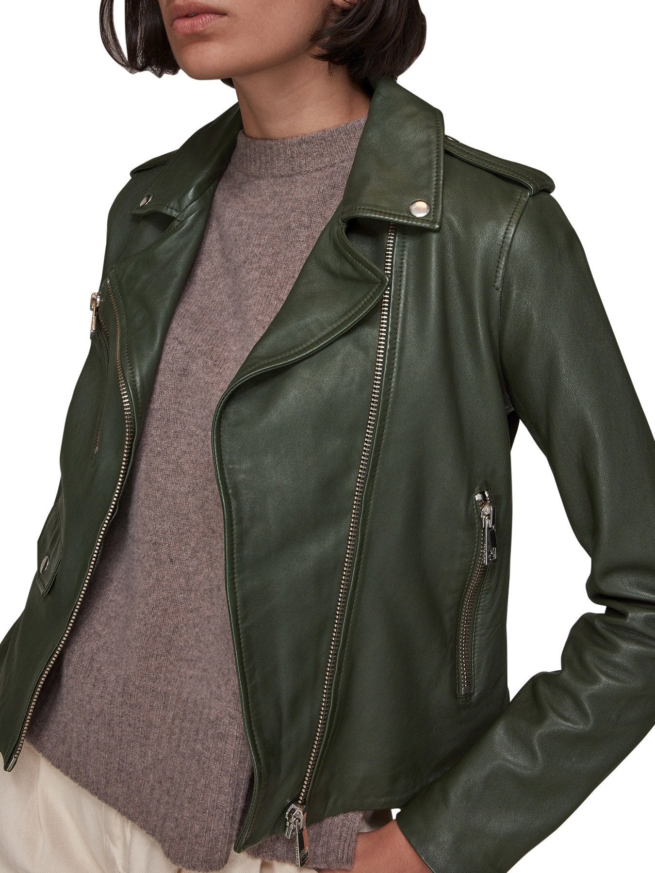 Agnes Pocket Leather Jacket