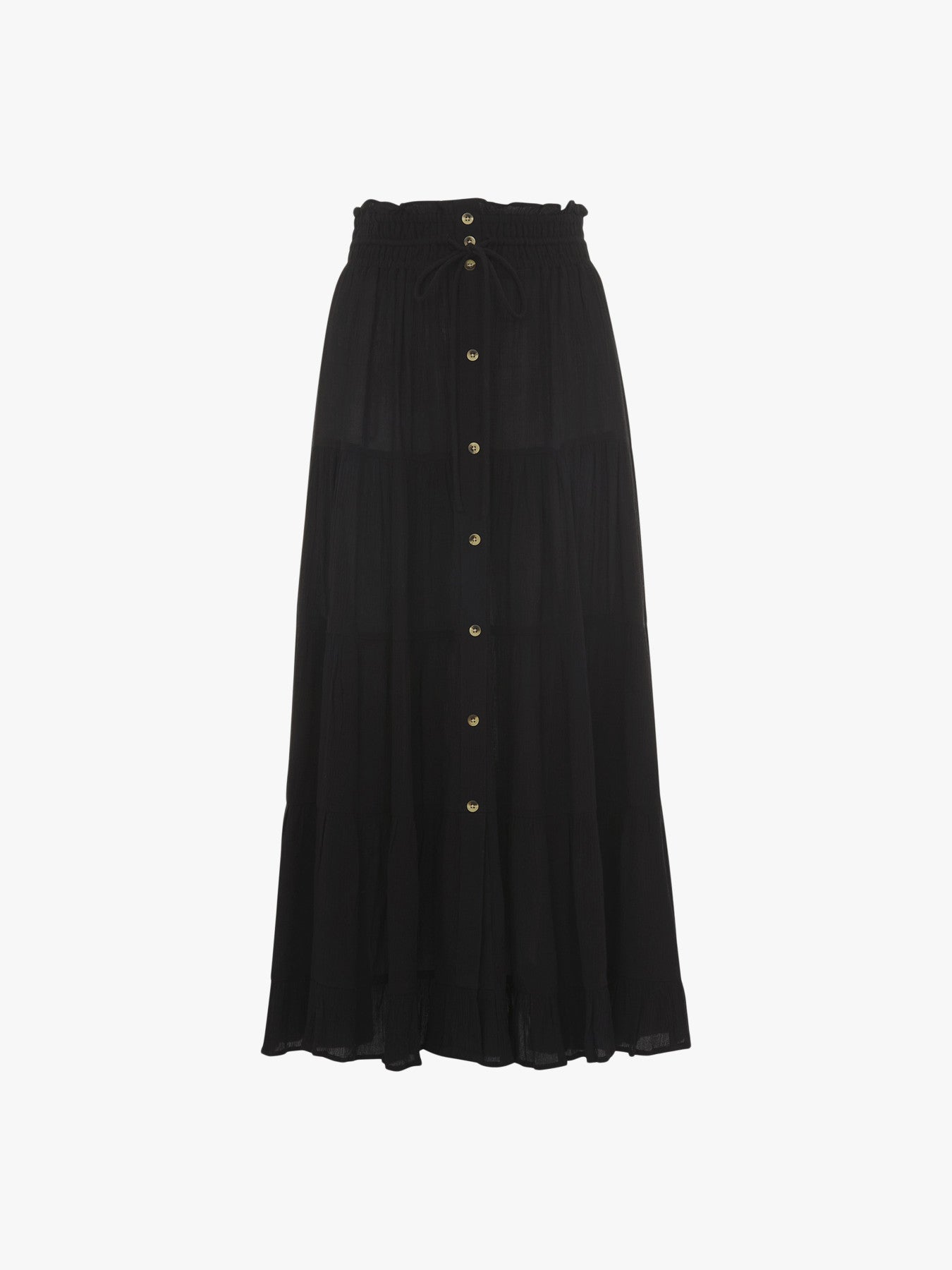 Button Front Crinkle Skirt