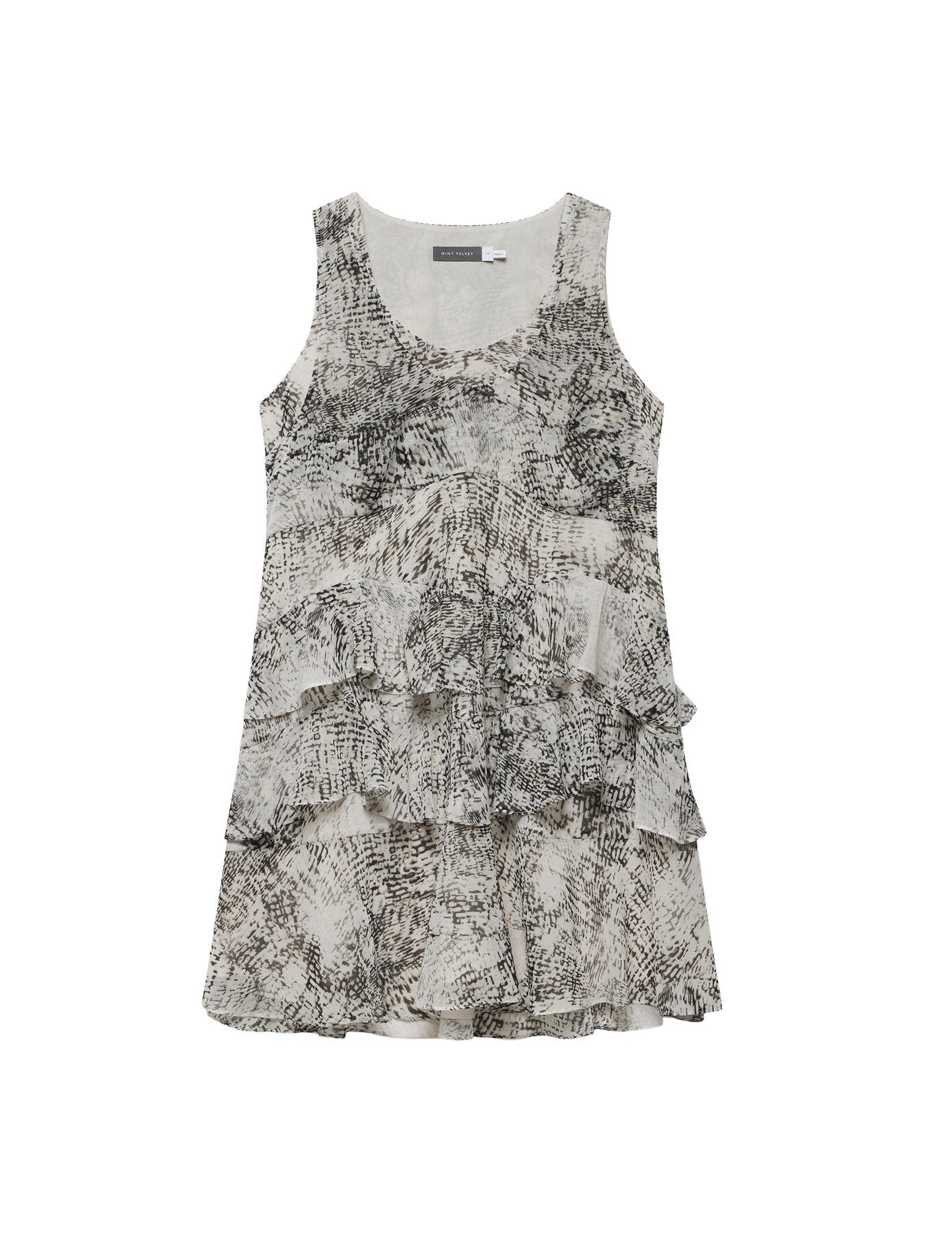 Snake Print Ruffle Mini Dress