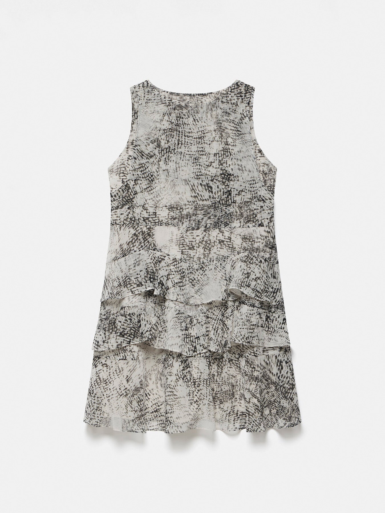 Snake Print Ruffle Mini Dress