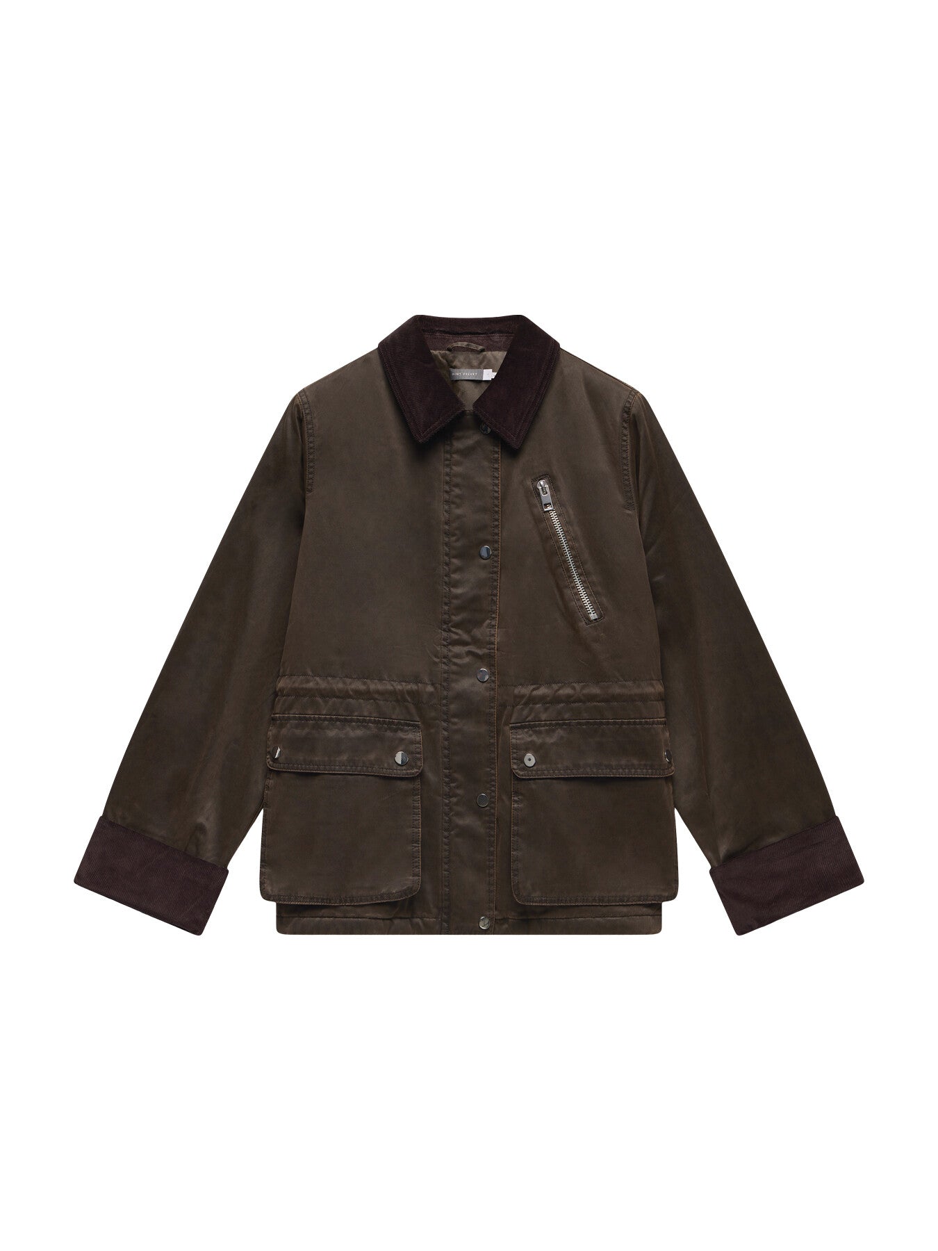 Distressed Wax Cotton Blend Jacket