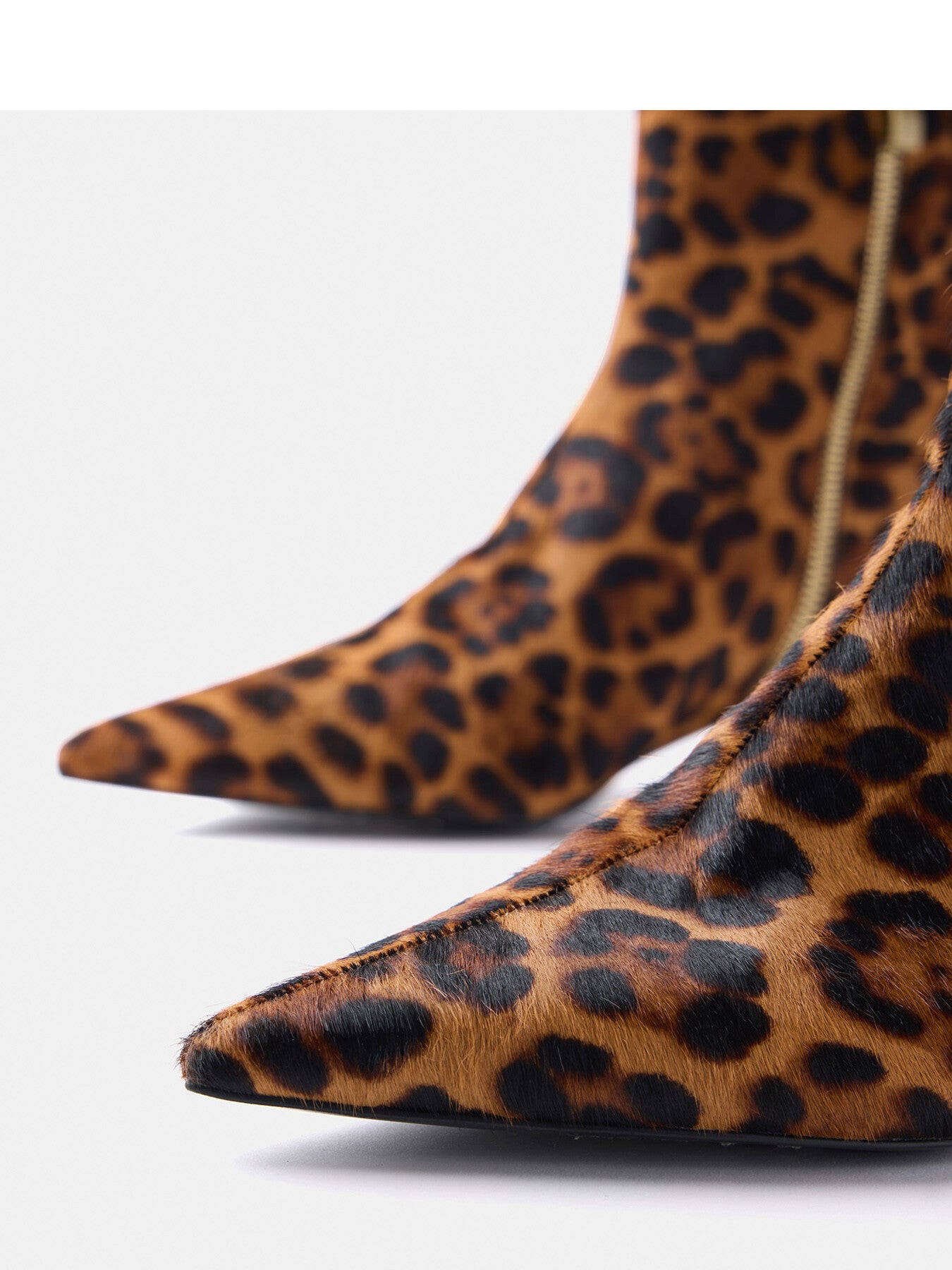 Leopard Print Leather Textured Ankle Boot