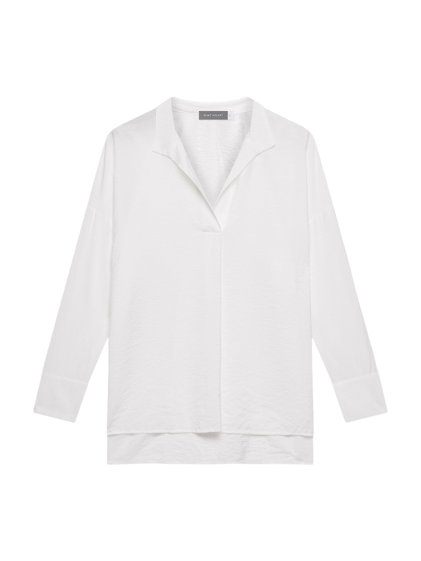 White Stand Collar Blouse