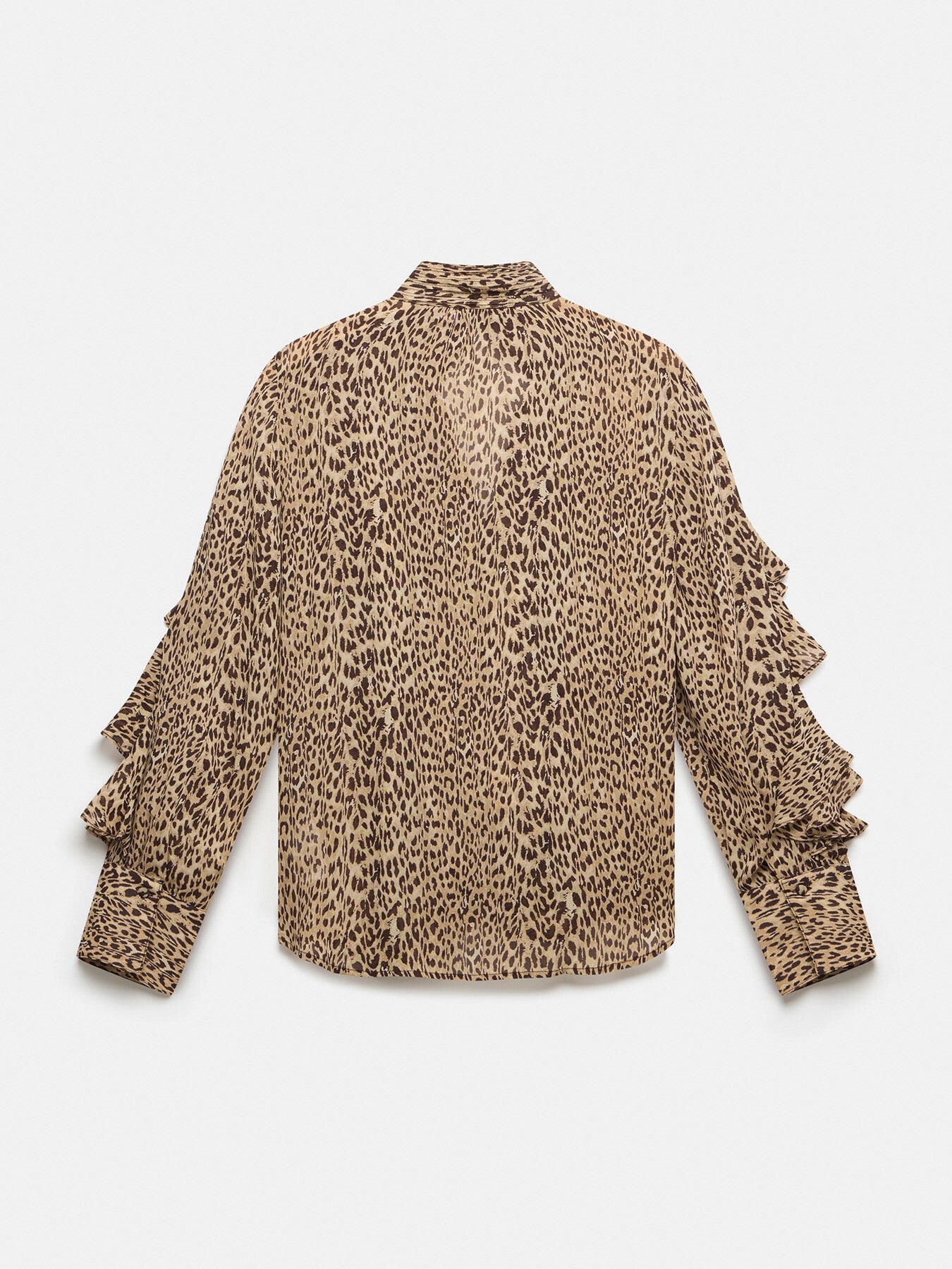 Animal Print Ruffle Blouse