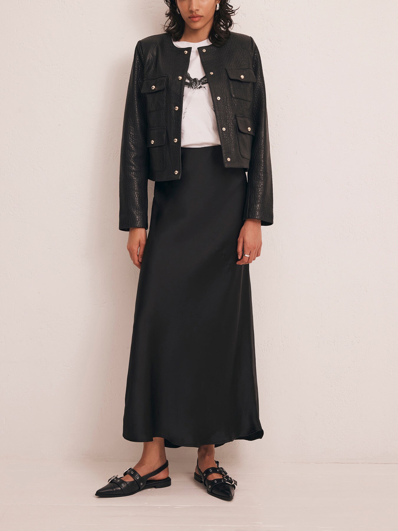 Satin Maxi Slip Skirt
