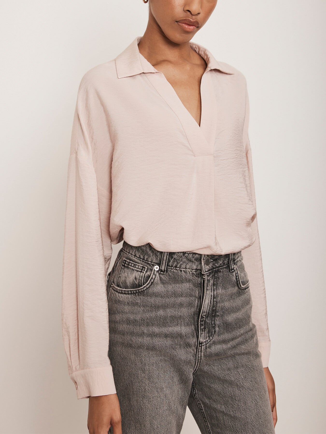 Blush Pink Throw On Shirt