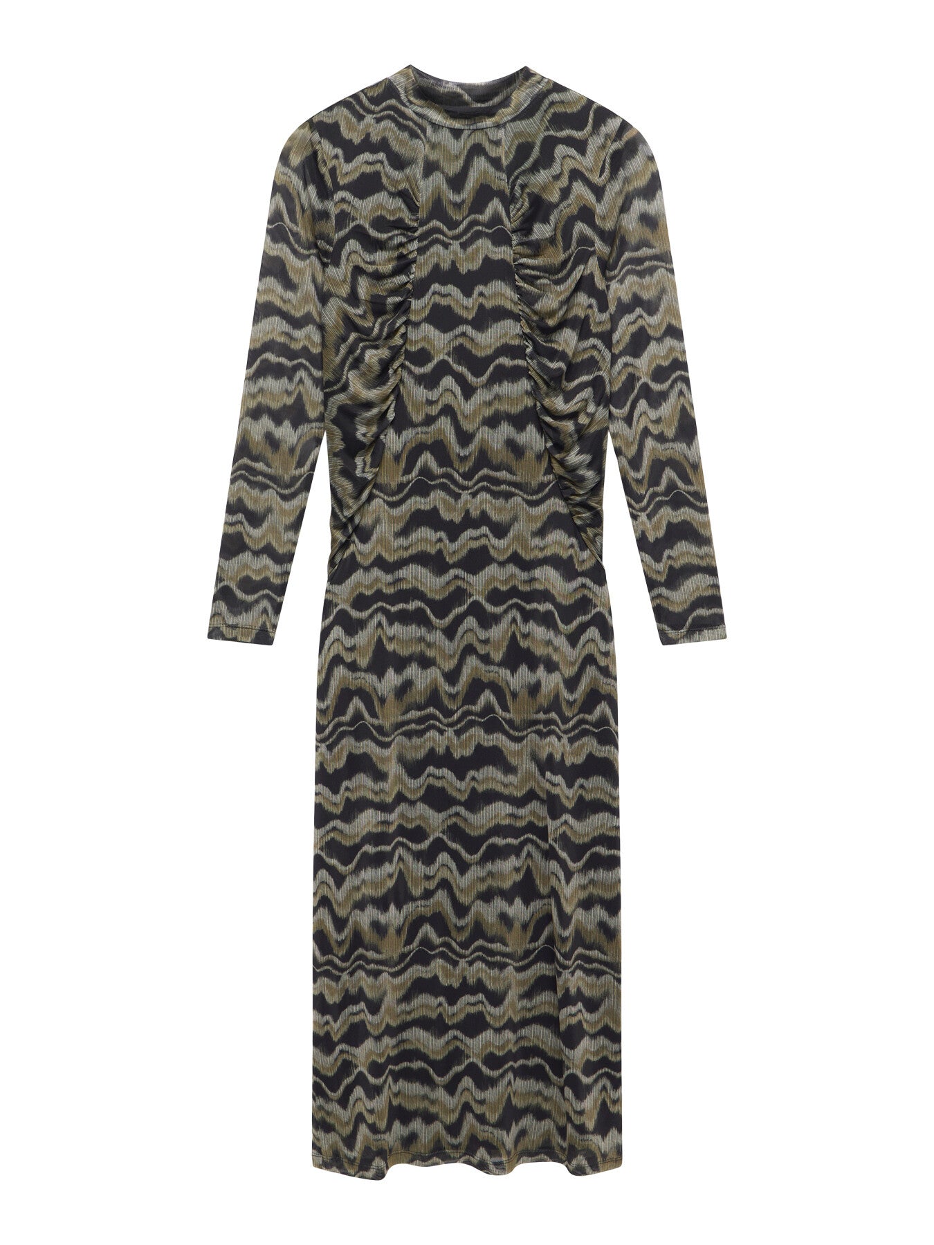 Abstract Print Mesh Midi Dress